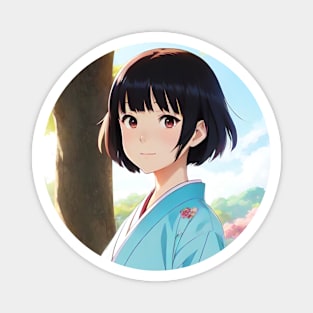 Anime Girl With Kimono 02 Magnet